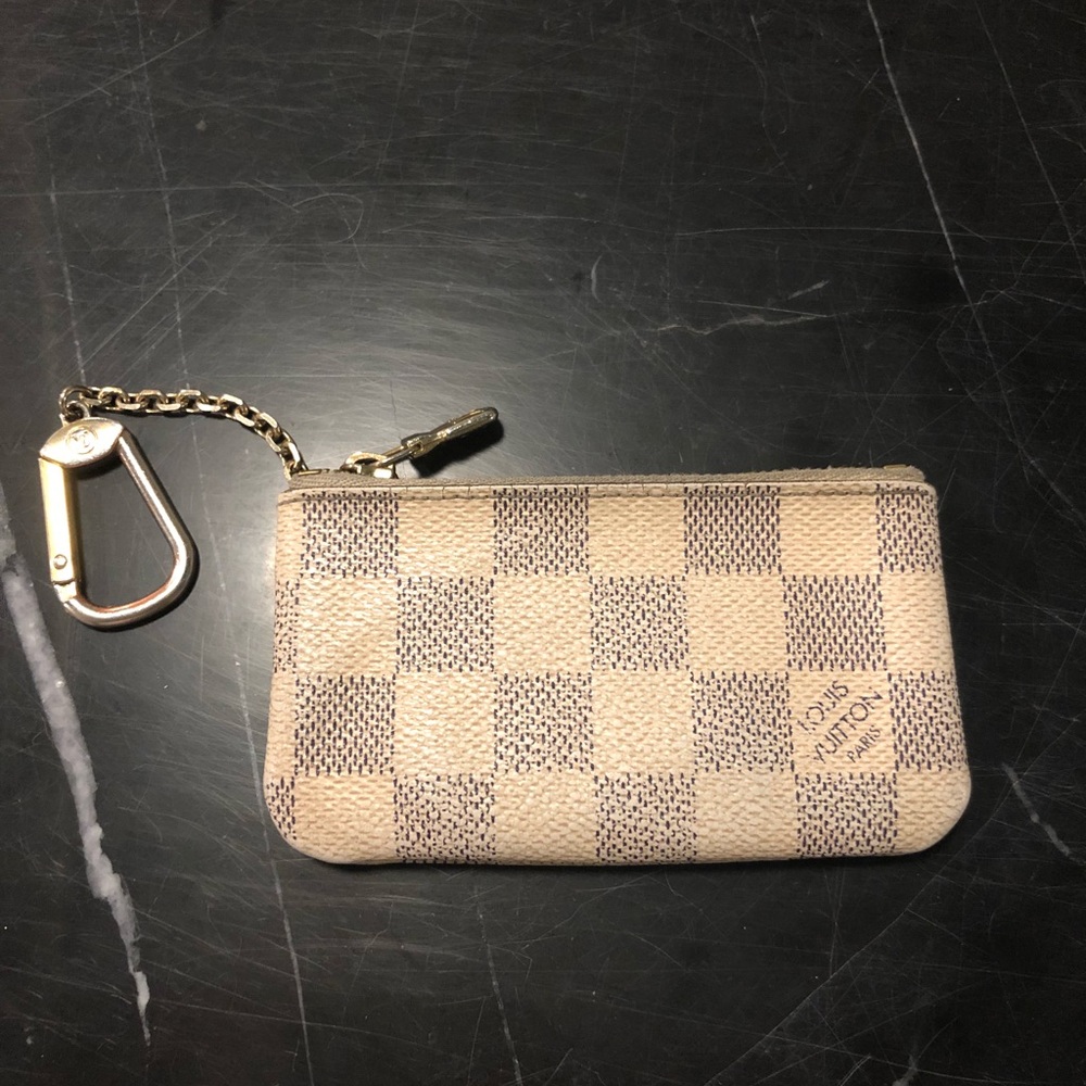 Louis Vuitton Key Pouch in Damier Azur Canvas
